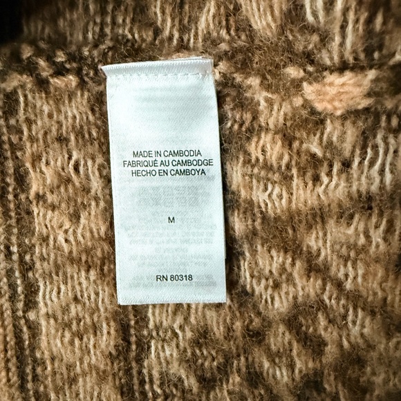 Lucky Brand Brown Western Shawl Collar Geometric Cardigan Size M - Picture 6 of 9
